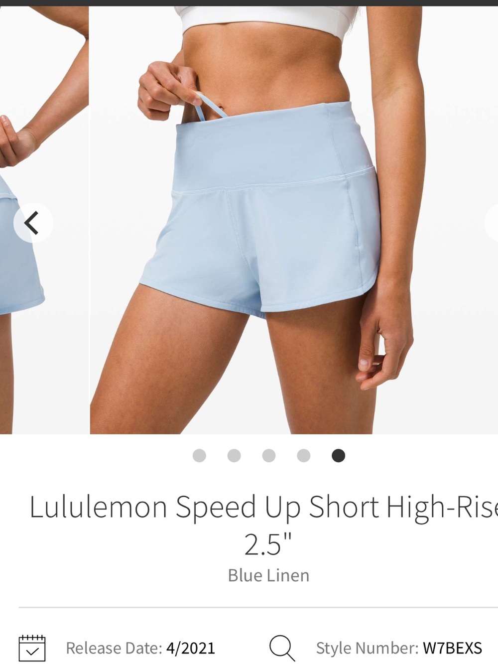lululemon athletica Speed Up High-Rise Shorts — Light Blue Women’s 8